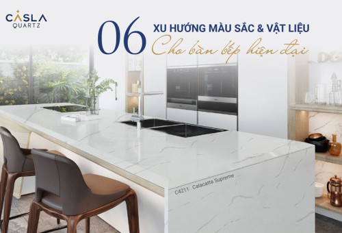 6 xu hướng màu sắc và vật liệu để có thiết kế bàn bếp đẹp, hiện đại