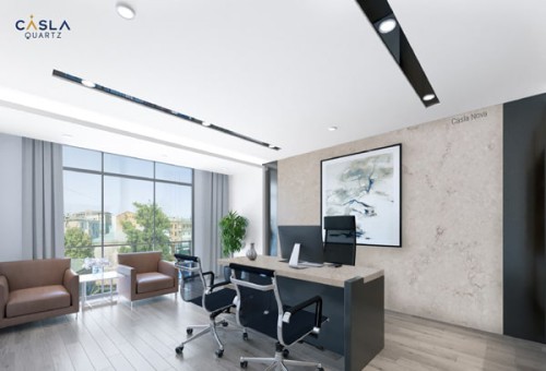 5 mẫu bàn làm việc ốp đá nhân tạo sang trọng và bền đẹp