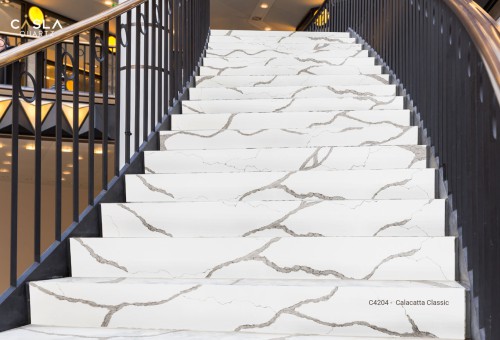 Top 5 mẫu đá ốp cầu thang trắng vân mây đẹp bền nhất