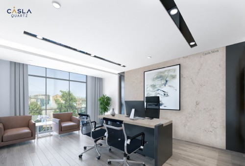 5 lưu ý khi ốp đá thạch anh cho bàn và phòng làm việc