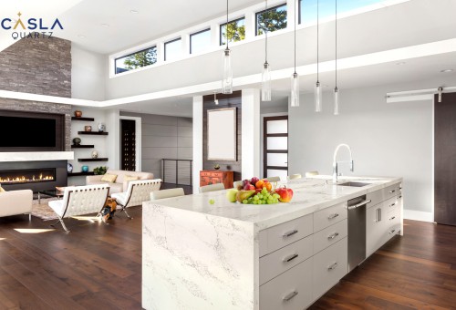 Đá thạch anh nhân tạo Mario: Mang dư vị mùa thu vào không gian nội thất hiện đại