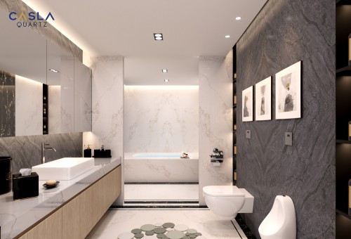 So sánh các loại đá ốp phổ biến cho phòng tắm - nhà vệ sinh