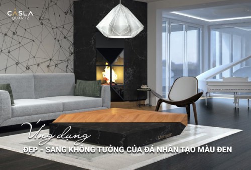 Ứng dụng đẹp - sang không tưởng của đá nhân tạo màu đen