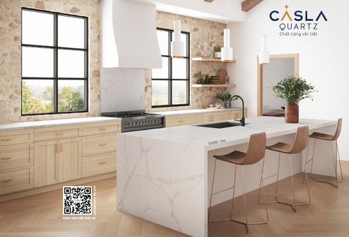 Caslaquartz C4345 Oro - Sắc Thu Quyến Rũ Cho Nội Thất Giao Mùa