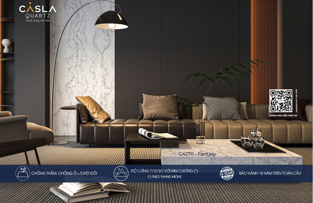 Xu hướng 'Quiet Luxury' trong nội thất: Khi sự sang trọng đến từ những chi tiết đá nhân tạo tối giản