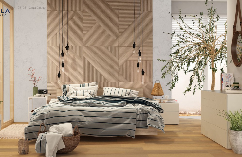 Application of quartz stone for interior design style Rustic