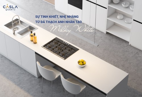 The purity and lightness of Milky White artificial quartz stone