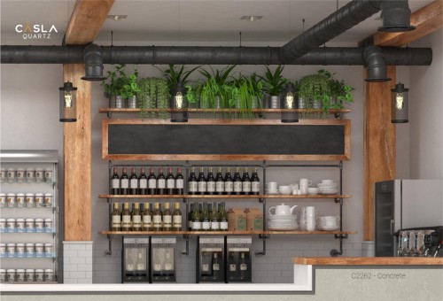 Beautiful, modern bar models clad in Caslaquartz artificial quartz stone