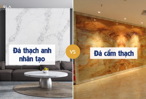 Compare marble and artificial quartz